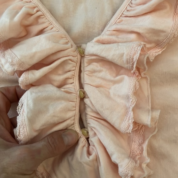 🍄Lauren Jeans Co Pink Ruffle Neck Top (S) - Picture 3 of 8